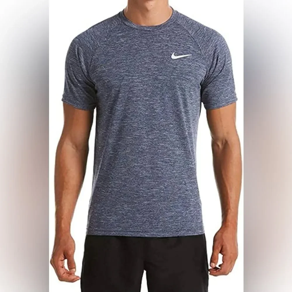 NIKE NWOT Men's Hydroguard Dri-FIT Stretch UPF 40+ Heather Rash Guard S